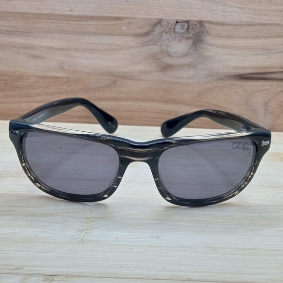 Cole Haan Black and Clear Acrylic Swirl Rectangular Sunglasses C1904 - Picture 1 of 7